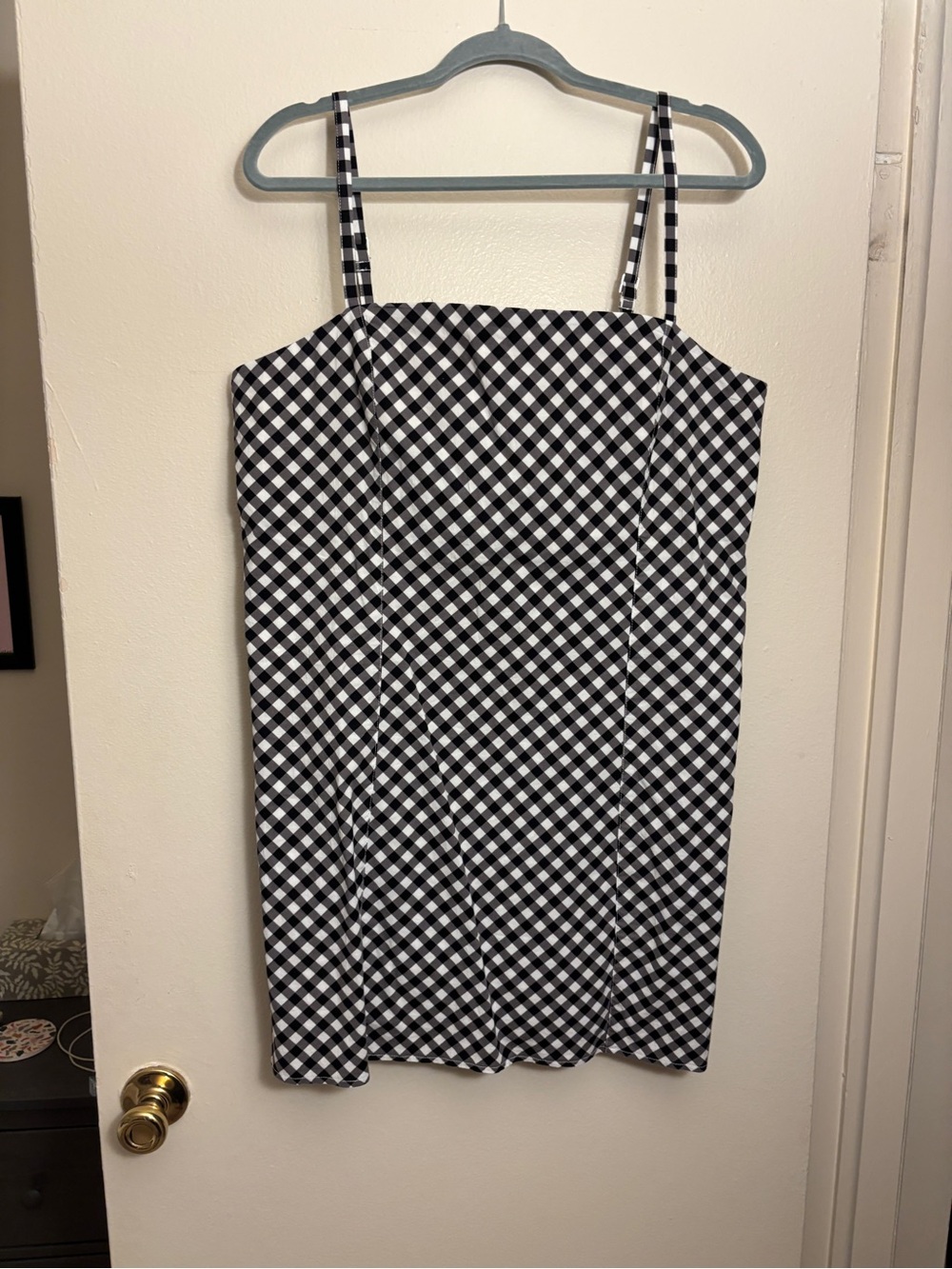 Abercrombie & Fitch Black and White Gingham Slip Dress